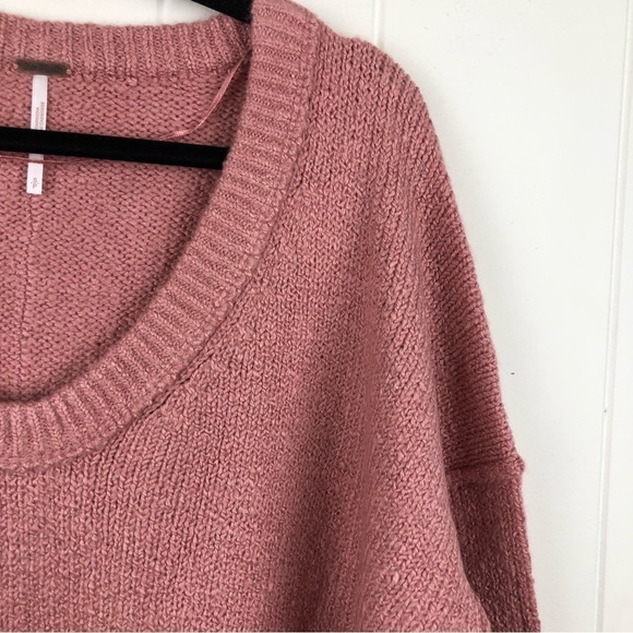 Free People Womens Sweater Brookside Tunic Oversized Pink Alpine Rose Small - Picture 5 of 12